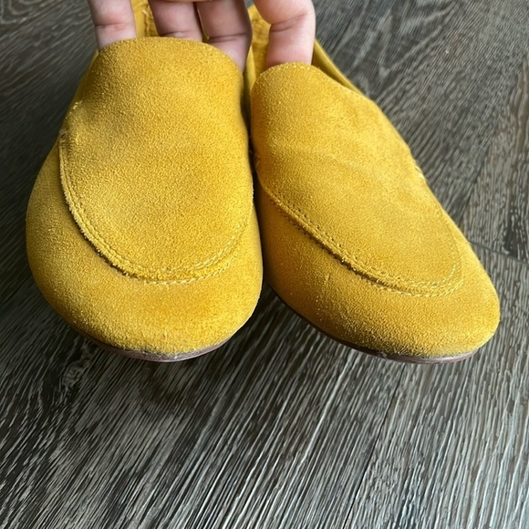 🍋 Real suede slip on loafers beautiful mustard yellow size 6.5 - Picture 5 of 13